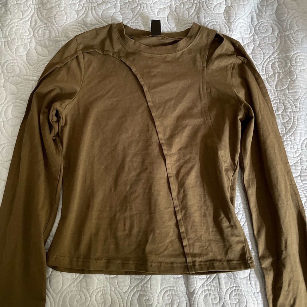 Olive green long sleeve top